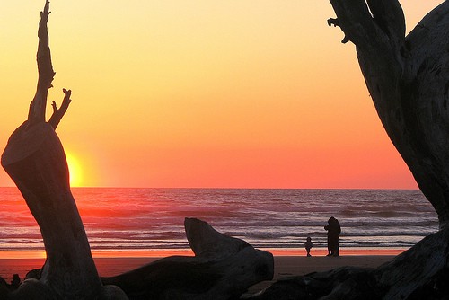 Sunset on Pacific Beach, Washington State